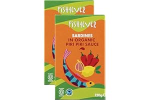 Fish 4 Ever | Sardines in Organic Piri Piri Sauce – Sustainably Fished in Portugal, Canned in Spicy Organic Sauce, High in Omega-3, Clean Ingredients, Ready-to-Eat Tin Fish|120g (Pack of 2)
