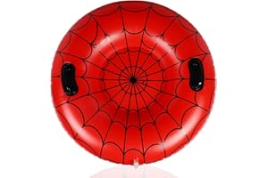 SAVITA Spider Web Snow Tube, 101cm/40in Cold-Resistant PVC Inflatable Heavy Duty Snow Tube Cartoon Themed Winter Outdoor Snow-Sled Toy for Kids Children & Adults Sports Sledding