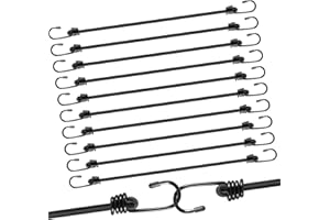 Sangles de Serrage moinkerin Tendeurs Elastique avec Crochets,12 Pièces 30CM Elastique Résistant Sandow Elastique pour Sécuriser Les Bagages, Les Porte-Bagages, Les Campements, Les Motos, Les Bâches