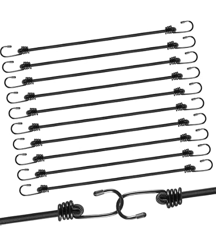 50 Tendeurs élastiques Avec Crochets - 26 Cm - Pour Fixation Bâche, Filet, Rangement Voiture, Camping