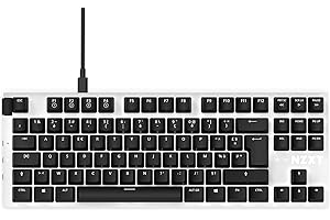 NZXT Function TKL Clavier mécanique Gamer pour PC - Éclairant - Switches RGB linéaires - Switches compatibles MX - Switches remplaçables à Chaud - Clavier Gamer Mecanique | FR (AZERTY) Blanc