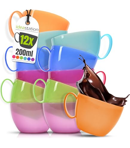 Lot De 6 Gobelets En Plastique Jaunes - 180 Ml - Idéal Camping, Pique-nique, Fêtes