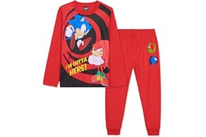 SONIC THE HEDGEHOG Shadow Pijama Niño Invierno de Manga Larga, Ropa de Dormir Pijama Chico de 2 Piezas - Regalos para Niños