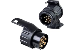 BEIJISTAR Adattatore Gancio Traino da 7 Poli a 13 Poli, Adattatore Rimorchio da 13 Poli a 7 Poli, Adattatore Spina Rimorchio 7 Poli a 13 Poli, 12V Connettore Convertitore Spina Adattatore Elettrico