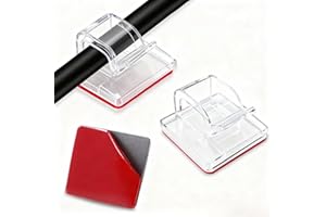 DAJMAIEZ 110Pz Clip Cavo Autoadesivo, Cavo Gestione Organizer, Fermacavi Supporto Gestione Cavi, Organizer a Clip per Organizzatore di Cavo, Cavi TV, PC, Scrivania, Casa, Ufficio, trasparente