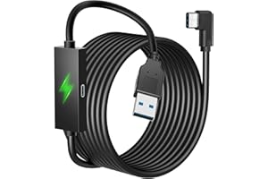 Kuject Design 16FT Link Cable for Meta Quest 3/2/ Pico 4, with Separate Charging Port for Ultra-Durable Power, USB 3.0 Type A to C Cable for VR Headset Accessories and Gaming PC