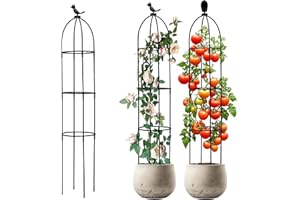 Griwuut Supporto per piante rampicanti da giardino, 120 cm, obelisco per rampicanti, rimovibile, per piante obelisco, traliccio, altezza traliccio, adatto per tutte le piante rampicanti