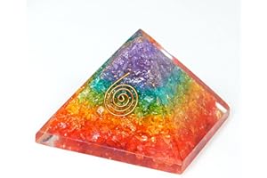 Healing Crystals India Grande Pyramide orgonite, pierre orgone génératrice d’énergie pour la guérison, et la protection électromagnétique, sa puissance maintien l’équilibre de l’aura du Chakra, 50 mm