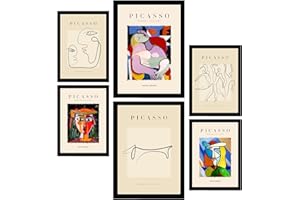 Nacnic Set mit 6 Postern in schwarzer Tinte. Frauen. Drucke des Fauvismus und Surrealismus für Innenarchitektur und Dekoration. A3 & A4 Schwarze Rahmen.