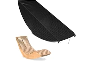 ‎SCHLEUDER Abdeckung Gartenmöbel, Sonnenliege Hüllen, Gilt Für Liegestuhl, Gartenliege Holz, 420d-Oxford-Gewebe, Gartenliege-Schutzhülle, Wasserdicht, Winddicht, Uv-Beständig, Schwarz(155*65*95cm)