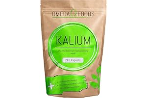 Kalium Hochdosiert - 240 Kalium Kapseln - Vegan - 682,2mg Kalium pro Tagesdosierung - Potassium Citrate - Frei von Zusatzstof