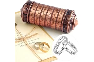 Tuparka 5 Piezas Da Vinci código Mini criptex San Valentín Interesante Creativo Regalos de cumpleaños románticos para Ella Color Rojo Bronce