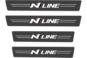 EAGLEG 4 Piezas Pegatina para Umbral de Coche para Hyun-dai Accent Tucson Kona Creta I20 I30 IX20 IX35, Fibra Carbono, Antidesgaste, Antiarañazos - Fuerte Capacidad Adhesiva, N Line