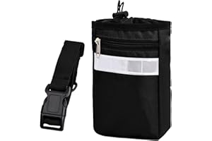 DRWOSM Sac à Friandises pour Chien Pochette pour Chien de Dressage Sacoche Friandise Chien Récipient de Nourriture avec Distributeur Sac a Crottes Ceinture Réglable pour Promenade Dressage de Chiens (Noir)