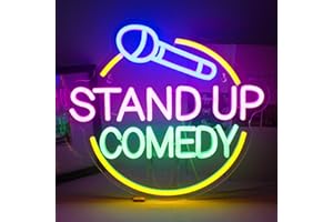 Horseneon Cartel de neón con texto "Stand Up Comedy", letrero de neón LED para decoración de pared, multicolor, luz de neón para bar, pub, espectáculo, habitación, club, fiesta, decoración de