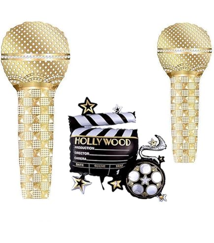 12x Aufblasbare Mikrofone - 6 Farben Karaoke Requisiten Für Kinderpartys & Foto-Shootings