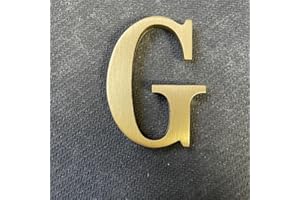 BWRMHME Adhesivo de latón macizo de 2.6 pulgadas, letras inglesas, adorno de letras del alfabeto de metal, letras y números autoadhesivos de pared, señalización de dirección de casa, números de puerta,