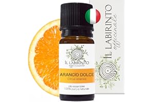 Olio Essenziale Arancio Dolce puro alimentare italiano Il Labirinto Officinale - Oli Essenziali Naturali - Olio essenziale per Diffusori e Umidificatori, Aromaterapia - 10ml
