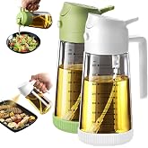 TrendPlain 16oz/470ml Pişirme i&ccedil;in Cam Zeytinyağı P&uuml;sk&uuml;rt&uuml;c&uuml; - Mutfak Aletleri, Hava Frit&ouml;z&uuml;, Salata ve Barbek&uuml; i&ccedil;in 2'si 1 A