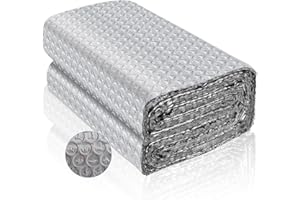 NASTRAVAIL Isolierfolie Dämmfolie, Doppelseitige Aluminiumfolie Isolierung Dachisolierung Heizkörper Reflexionsfolie für Dächer Fenster Rohre Böden (3m×60cm)