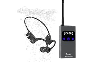 Tayogo kopfhörer Schwimmen -Drahtloser Sender, Ideal für Spotify und Audible | Schwimmtrainer Kommunikationsgerät | Knochenleitungskopfhörer für Schwimmen | wasserdichte Kopfhörer Schwimmen (dunkel)