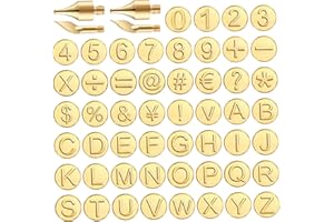 NASSMOSSE Lot de 56 Outils de Pyrogravure sur Bois avec Pointe de Combustion, Lettres, Alphabet et Chiffres pour Brûleur, Loisirs Créatifs, Gaufrage, Sculpture