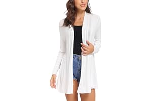 Sykooria Cárdigan Mujer Largo Manga Larga Chaqueta de Punto Mujer Elegante Cardigan Chaleco Mujer Casual para Primavera Verano Otoño Invierno