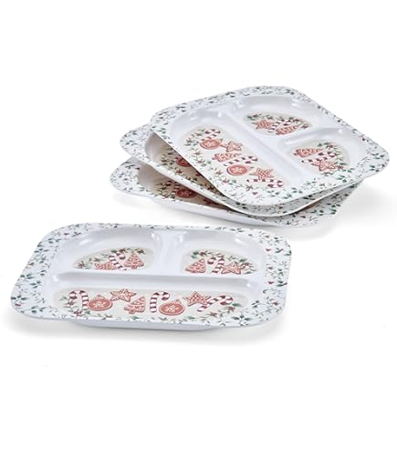 Popsicle Molds 4E's Novelty Christmas Tableware Split Plates For