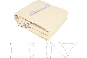 Laneetal Toldo Vela de Sombra Retcangular Bloquear UV Transpirable Resistente para jardín Exteriores HDPE 3 x 4 m Crema