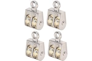 SPACNANA 4 szt. Podwójny Blok Koła Pasowego, Podwójny Blok Koła Pasowego 100KG 220LBS łożysko ze Stopu Cynku Podnoszenie Dźwigu Podwójne Koło Pasowe Rolkowe