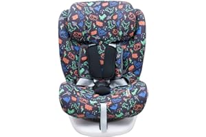 JYOKO KIDS Funda de algodón para silla de coche compatible con Star Ibaby, Baby Auto Fix Noe (HAPPY DINO)