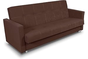 ‎SOFNET Schlafsofa Bettsofa Dave - Sofa mit Schlaffunktion und Bettkasten, Bett, Farbauswahl, Schlafcouch, Couch vom Hersteller, Couchgarnitur (Braun (Suedine 26))