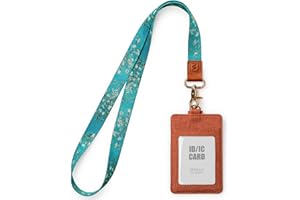 SENLLY Regalo Porta Badge Identificativo con Carina Cordino da Collo, 2 Slot per Schede e 1 Finestra Trasparente ID, Card Holder per Donne e Uomini