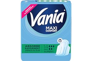 Vania | Serviettes Maxi Confort Super Plus (lot de 2 boîtes de 14 pièces) – Serviettes avec forme anatomique et cœur bombé absorbant – Protection hygiénique avec voile extra doux