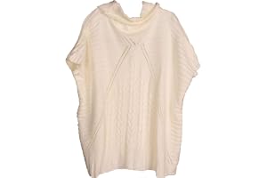 styleBREAKER Stickad poncho för kvinnor, med flätmönster, ärmar och sjalkrage, 08010054, färg:
