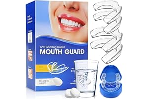 TCCYDM Knirscherschiene Für Nacht, 2 Größen, 4 Formbare Zahnschiene Knirschen, Zahnschutz, Mouth Guard, Aufbissschiene für Nacht, Beißschiene Nacht Für Gegen Bruxismus Mit Reinigungsblatt