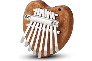 EVERJOYS Mini Kalimba Thumb Piano 8 Keys,Portable Solid Wood Mbira Finger Piano for Kids and Adults,Pocket Musical Gifts for Beginners w/Chain