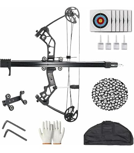 Arc Composé à Répétition Métal 2025-BOW - 60LBS - Auto-chargement 40 Boules - Ambidextre - Neuf