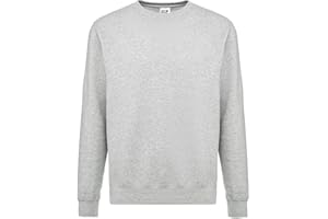 CHEMAGLIETTE! Felpa Uomo Girocollo - Maglia Tuta Felpata Cotone, Felpe da Lavoro Maglie Senza Cappuccio Tinta Unita Stampabili, Polsini in Costina Basic Crew Neck