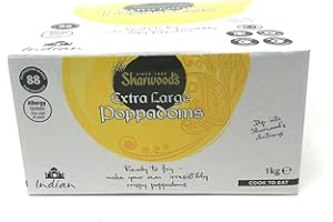 SHARWOOD'S Sharwoods Extra Large Poppadoms [Pack of 88] Ready to Cook
