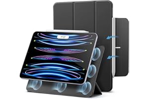 ESR Coque pour iPad Pro 11 Pouces (2022/2021/2020, 4e/3e/2e Génération), Protection avec Fixation Magnétique, Support à Deux Positions, Support pour Pencil, Veille/réveil Auto, Coque Rebound, Noir