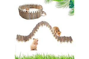 Longzhuo Hamster-Holzzaun, Hamsterspielzeug, Rattenleiter, Brücke, Hamster-Kauspielzeug, Spielzeug-Holzleiter, natürliches Versteck mit Rollenzähnen, Backenzähne, Übung für Maulwurf, Hütte, Kleintiere