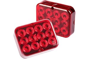 QIPING 2Pcs Faro Antiniebla Trasero Remolque de Coche - Rojo, Luces Antiniebla Posterior LED 12V - Impermeable para Automotive, Tractor, Caravana, Camión, Vehículo Agrícolas