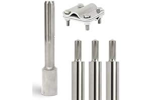 GRAFT Tiefenerder Set aus V4A Edelstahl | 3x1m Erdungsstangen | 20mm Durchmesser | Inklusive SDS-Max Eintreiber & Anschlussklemme | Blitzschutz PV Anlage | Erdung | Hauserdung | Erdungsspiess