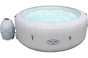 Bestway Lay-Z-Spa Paris AirJet, Whirlpool rund aufblasbar mit Massagefunktion, 196x196x66 cm