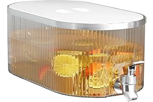 TITA-DONG Dispenser per Bevande da 5 Litri con Rubinetto, Distributore di Bevande per Frigorifero, Distributore di Limonata a Buona Tenuta, Distributore di Bevande Resistente Alla Temperatura,(Crema)