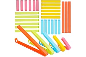 FINGOOO 27Pcs Food Bag Clips for Food Storage, Bag Sealing Clips Kitchen Clips in 5 Assorted Sizes & Colours for Freezer Bag Packet Sandwich Bag
