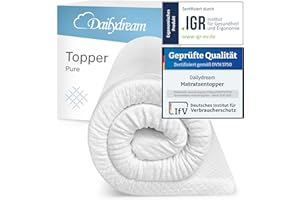 ‎DAILYDREAM Dailydream Matratzen Topper 140x200cm | Memory Foam | 5cm hoch | Edition Pure, Model M | Zertifiziert & ergonomisch für unbequeme Matratze, Boxspringbett & Gästebett | Mattress Topper 140x200