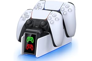 PS5 Controller Ladestation, 3 Stunden Dual-Ladeständer zum Aufladen des für PS5 Elite Controllers, Ladegerät für PlayStation 5 Griffen, mit USB Anschluss/Speicher für PS5 Ladestation Zubehör