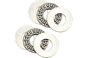 Othmro, AXK1226+2AS, Cuscinetto a rullini assiali con 2 rondelle, diametro interno di 12 mm, diametro esterno di 26 mm, 4 mm di spessore, durezza GCr15, 2 pezzi